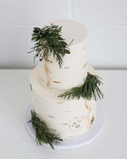 Leafy 2 Tier Wedding Cake