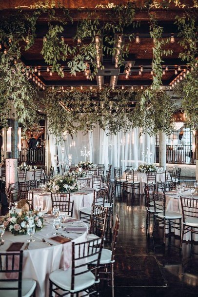 Leafy Decorations Ceilings Wedding