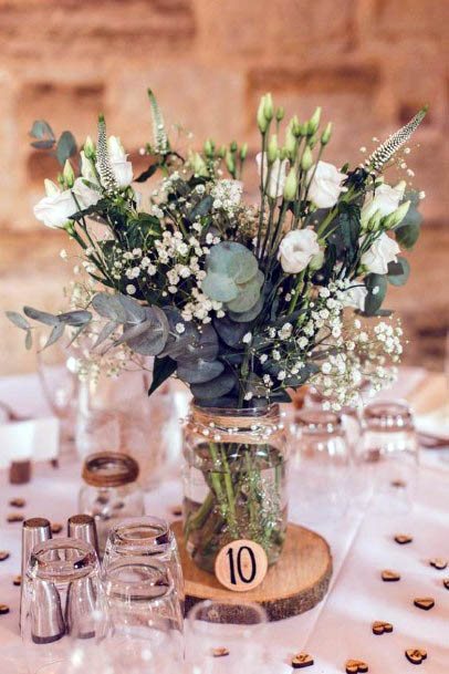 Leafy Green Flowers In Vase Wedding Flowers