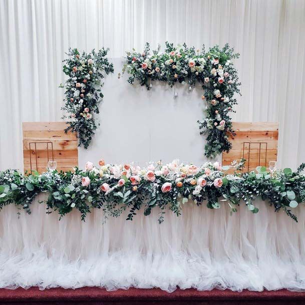 Leafy Wedding Head Table Decor