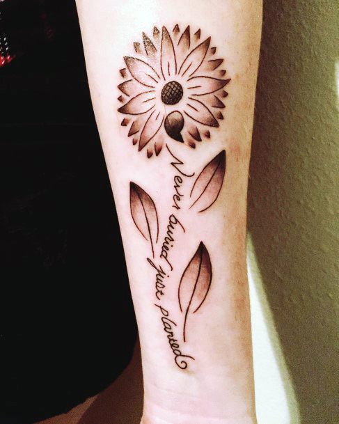 Leaves And Floral Semicolon Tattoo Womens Forearms