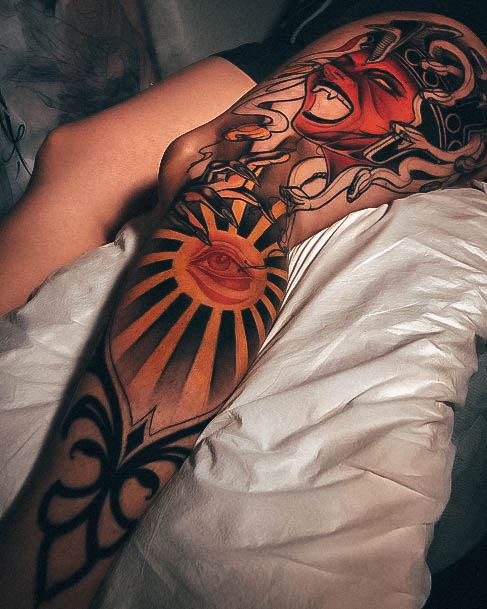 Leg Sleeve Female Tattoo Designs