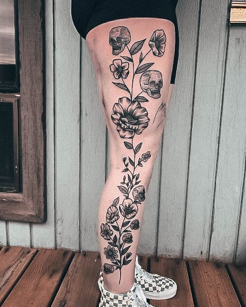 Leg Sleeve Tattoo Feminine Designs