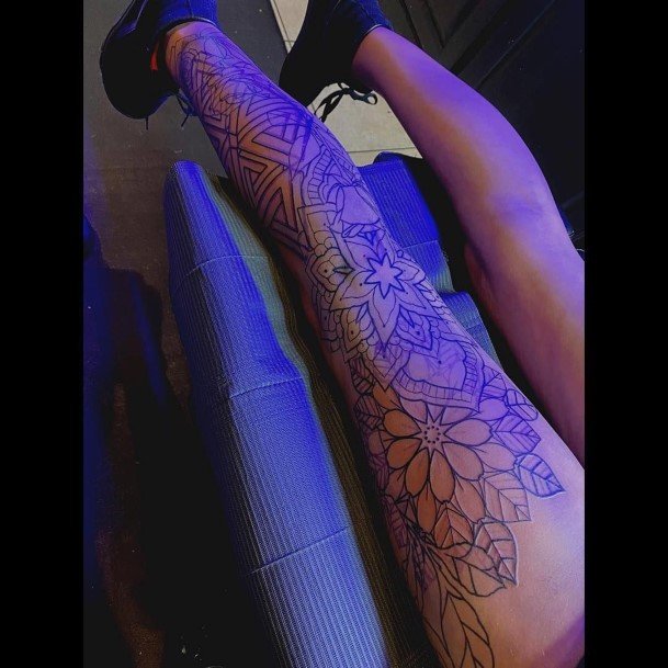 Leg Sleeve Tattoo For Ladies