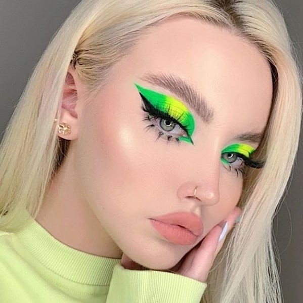 Top 60 Best Neon Makeup Looks For Women Glowing Face Designs