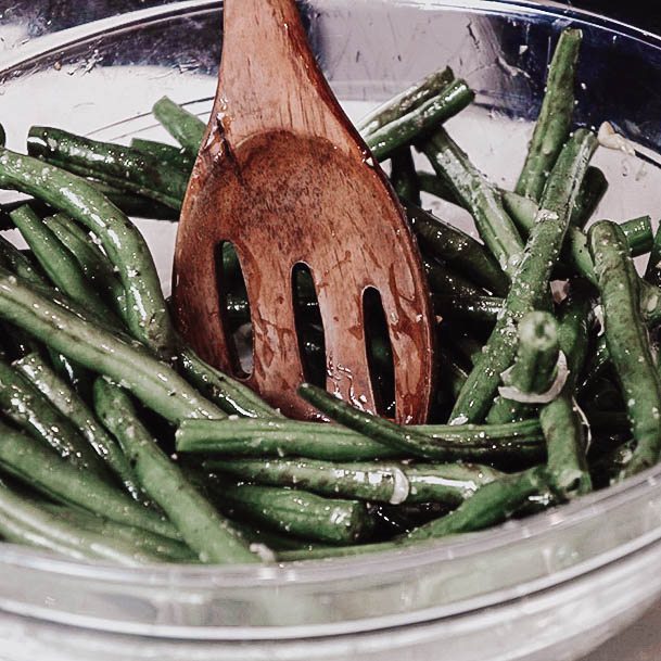 Lemon Roasted Green Beans With Walnut Cooking Process
