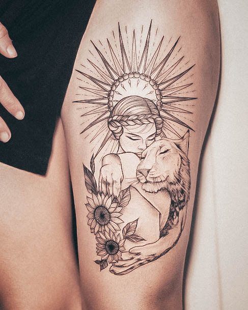 Leo Tattoos Feminine Ideas