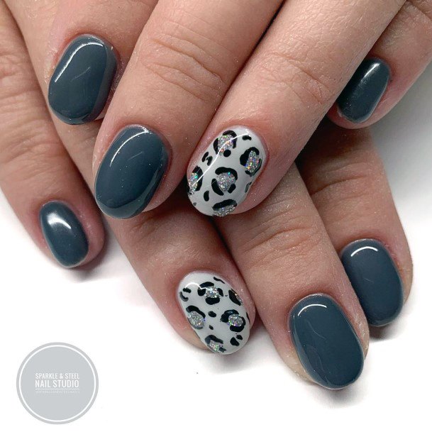 Leopard Prints Grey November Nails