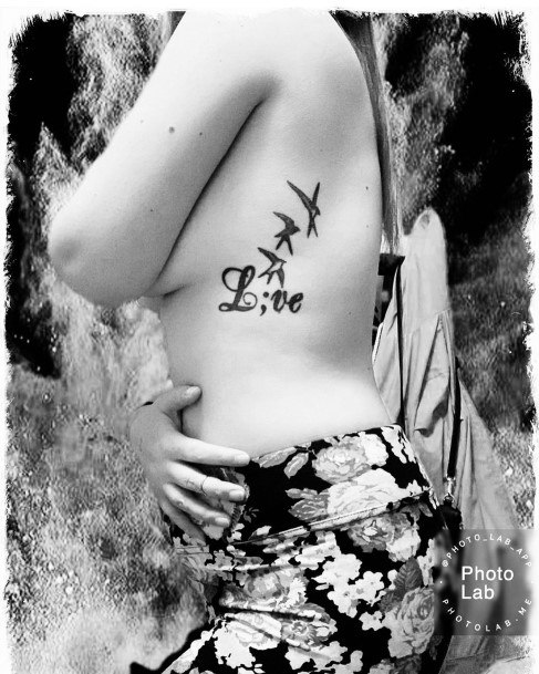 Let Live Free Birds Tattoo With Semi Colon Womens Torso