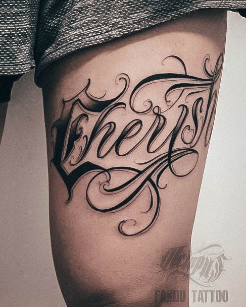 Lettering Tattoo For Ladies