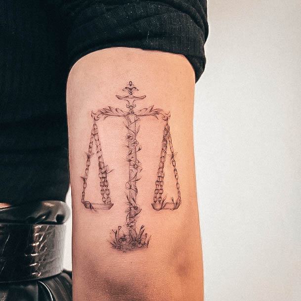 Libra Tattoo For Ladies