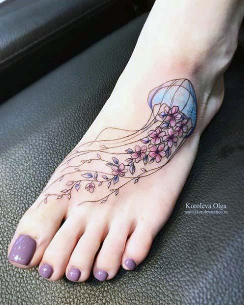 Light And Breezy Tattoo Womens Foot