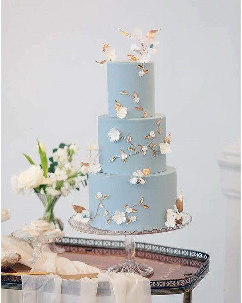 Light And Pleasing Blue Wedding Cake