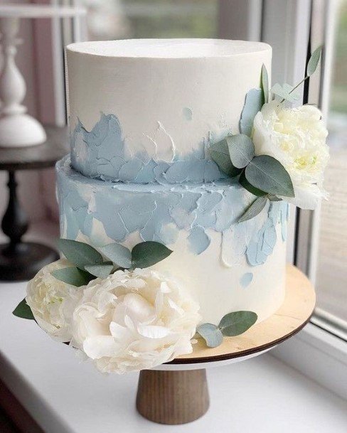 Light Blue Buttercream Wedding Cake