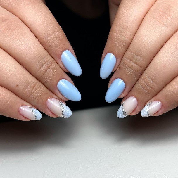 Light Blue Nail Feminine Designs