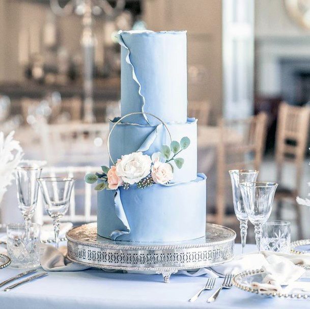 Light Blue Shaded Wedding Cake