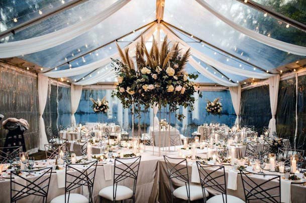 Light Blue Transparent Wedding Tent Decorations