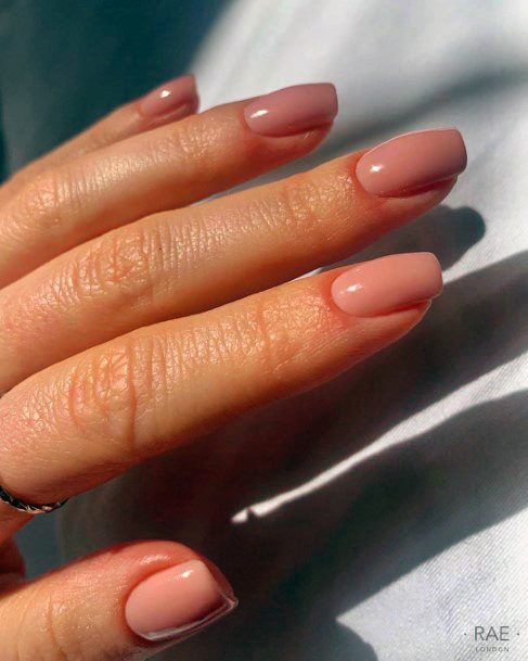 Light Coral Natural Nail Ideas For Women