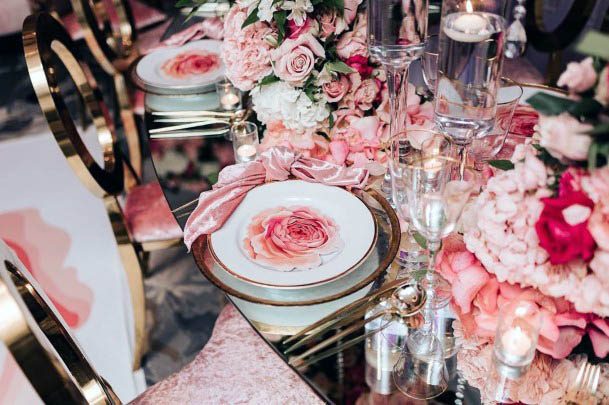 Light Dreamy Pink Wedding Flower Centerpieces