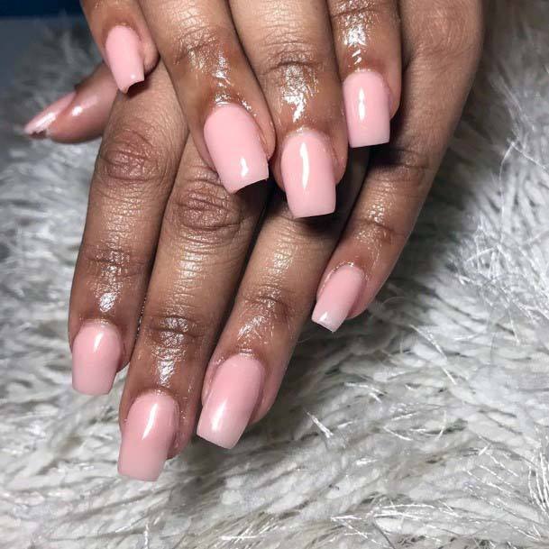 Light English Rose Square Nails