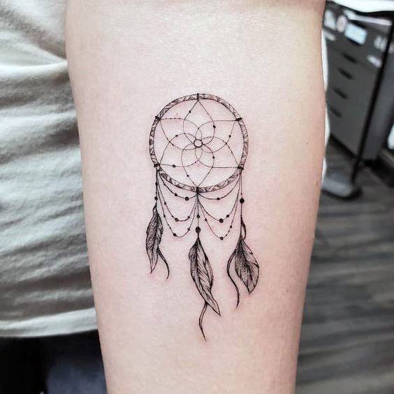 Light Flowing Dream Catcher Tattoo Womens Arms