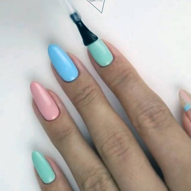 Light Green Girls Nail Ideas