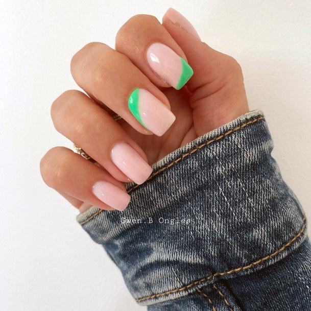 Light Green Nail Feminine Designs