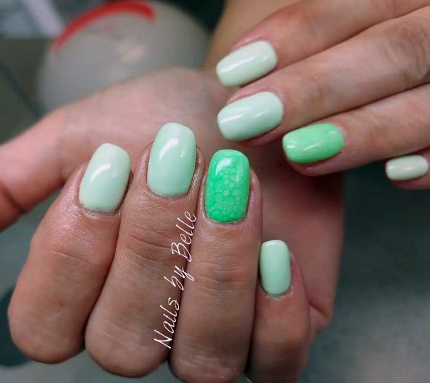 Light Green Nails For Girls