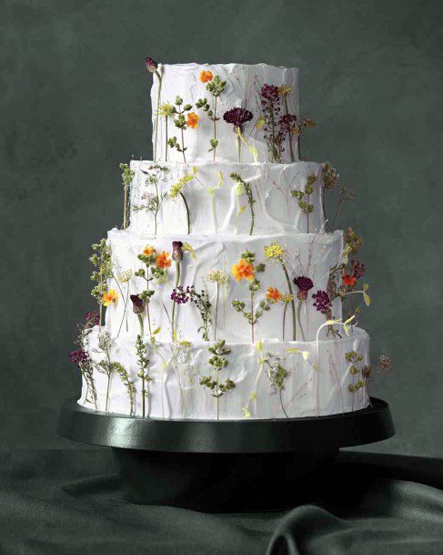 Light May Wedding Flowers On Cake