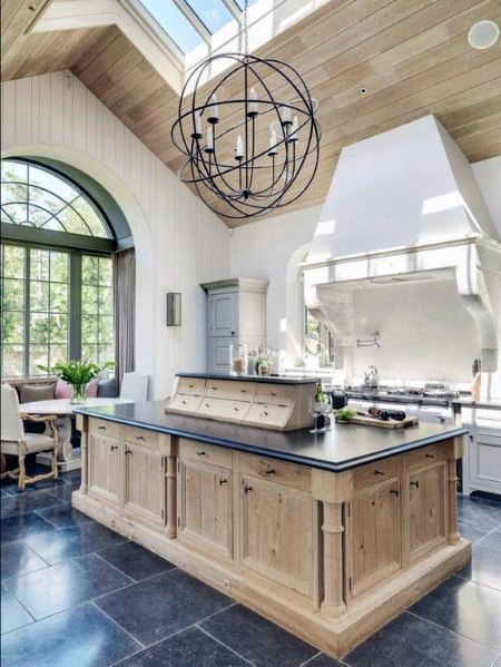 Light Natural Wood With Skylights Kitchen Ceiling Ideas