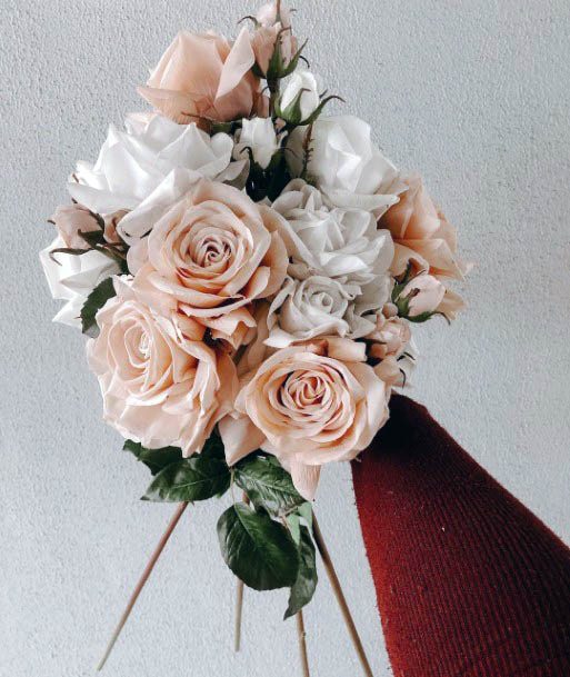 Light Orange Rose Wedding Bouquet