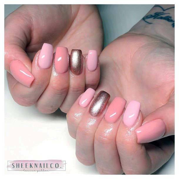 Light Pastels With Brown Glitter Nail Art