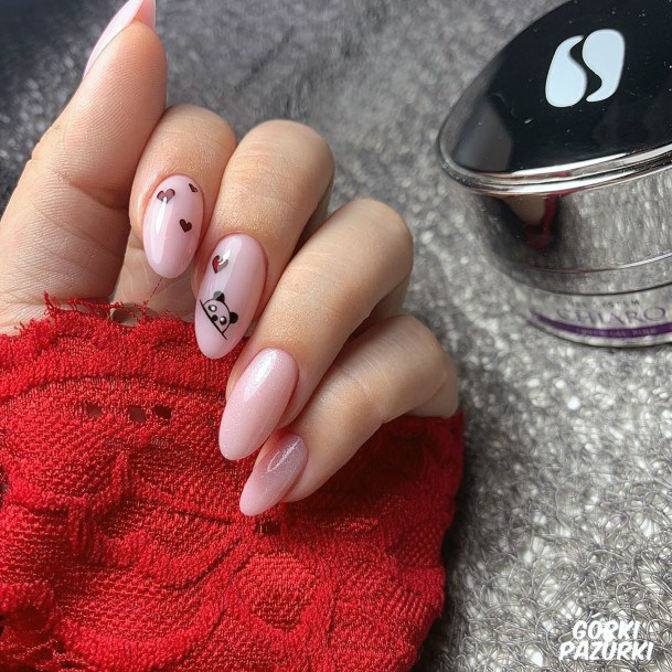 Light Peach Nails Panda