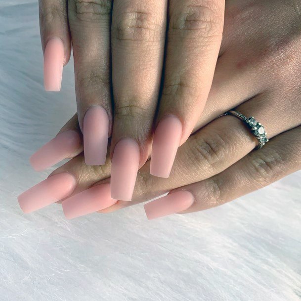 Light Pink Matte Nails Women