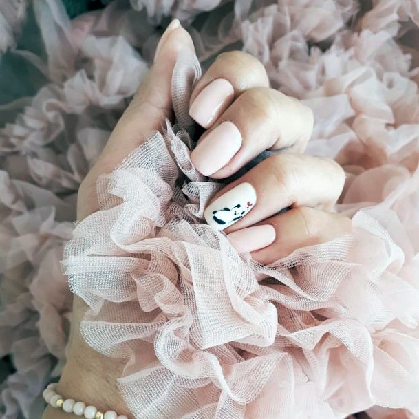 Light Pink Panda Nails