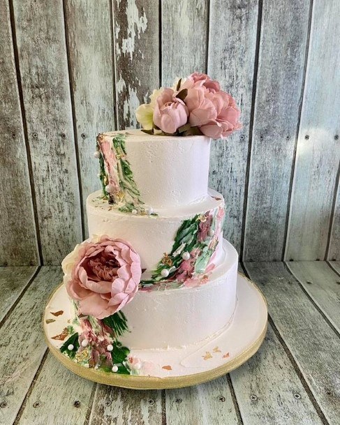 Light Pink Roses Beautiful Wedding Cake