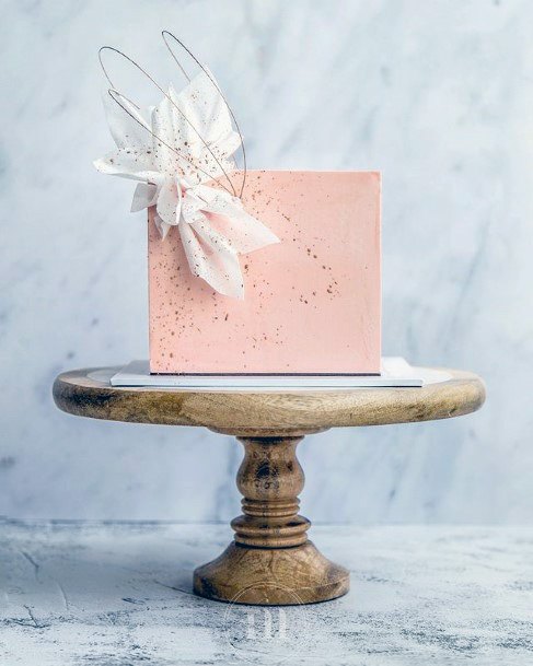 Light Pink Square Wedding Cake