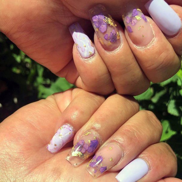 Light Purple And Gold Flakes