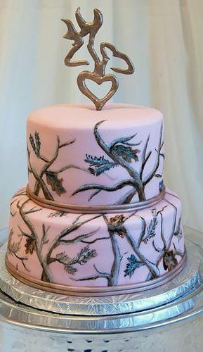 Light Purple Camo Wedding Cake