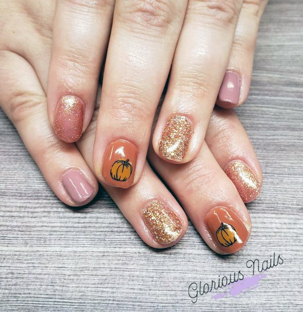 Light Purple Pumpkin Nails For Women