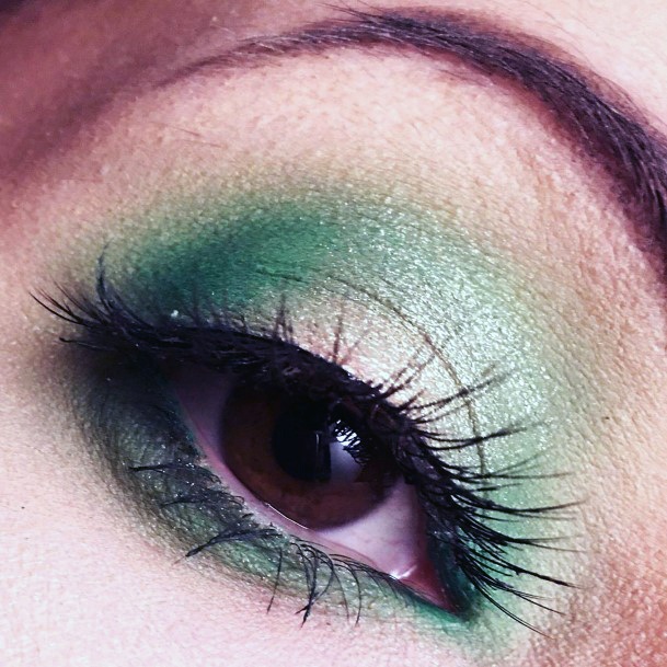 Light Silver And Light Green Eyeshadow Women