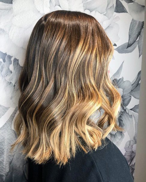 Light Tone Balayage Waves Hairstyle