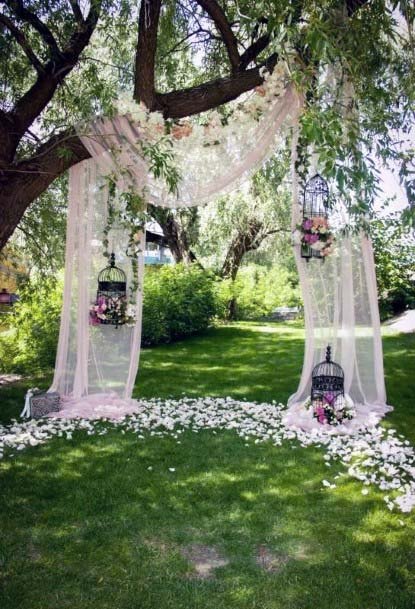 Light White Fabric Wedding Tree Decor