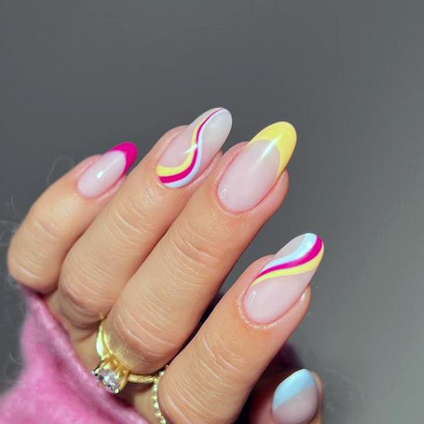 Light Yellow Female Nail Designs