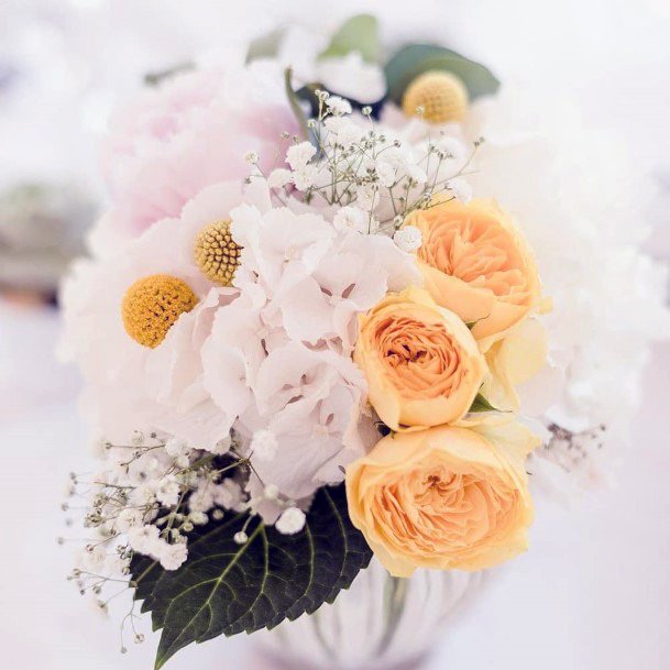 Light Yellow White Roses Flowers Wedding