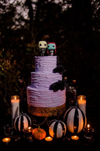 Lighted Candles Halloween Wedding Cakes