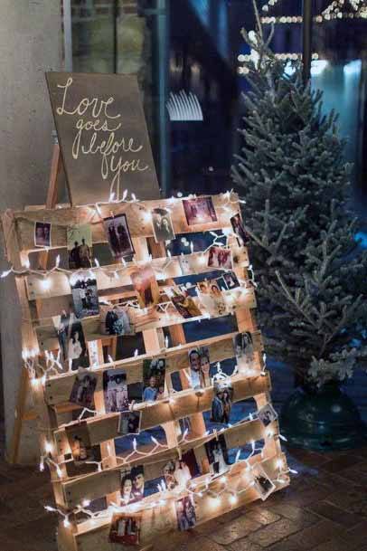 Lighted Photo Stand Wooden Cheap Wedding Decoration