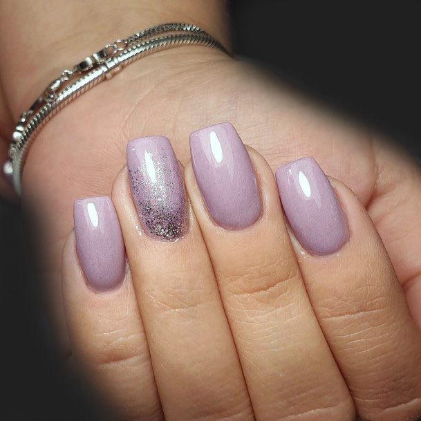 Lilac Glitter Nails