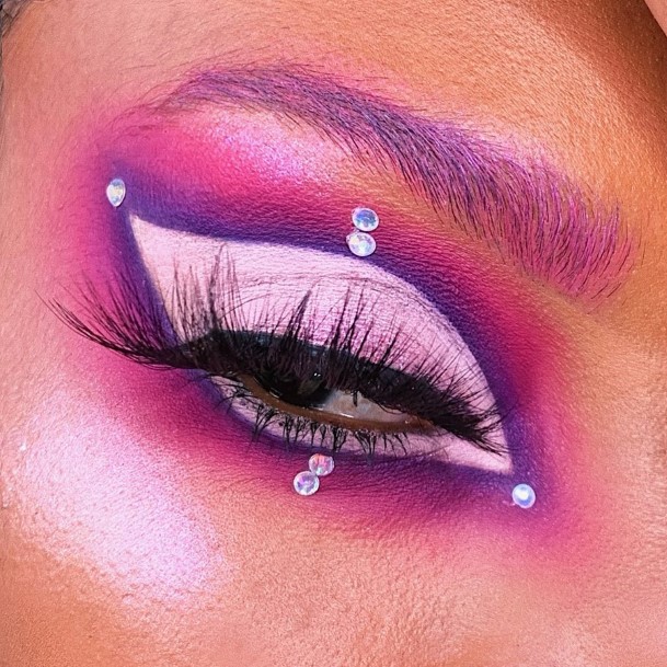 Lilac Neon With Rhinestones For Makeup Women