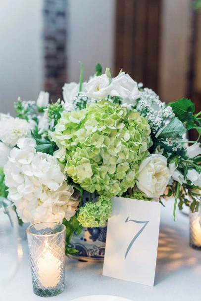 Lime Green And Light Hydrangea Flowers Wedding